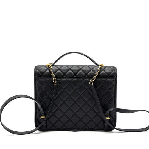 22K LARGE BACKPACK CAVIAR BLACK GHW(MICROCHIP)