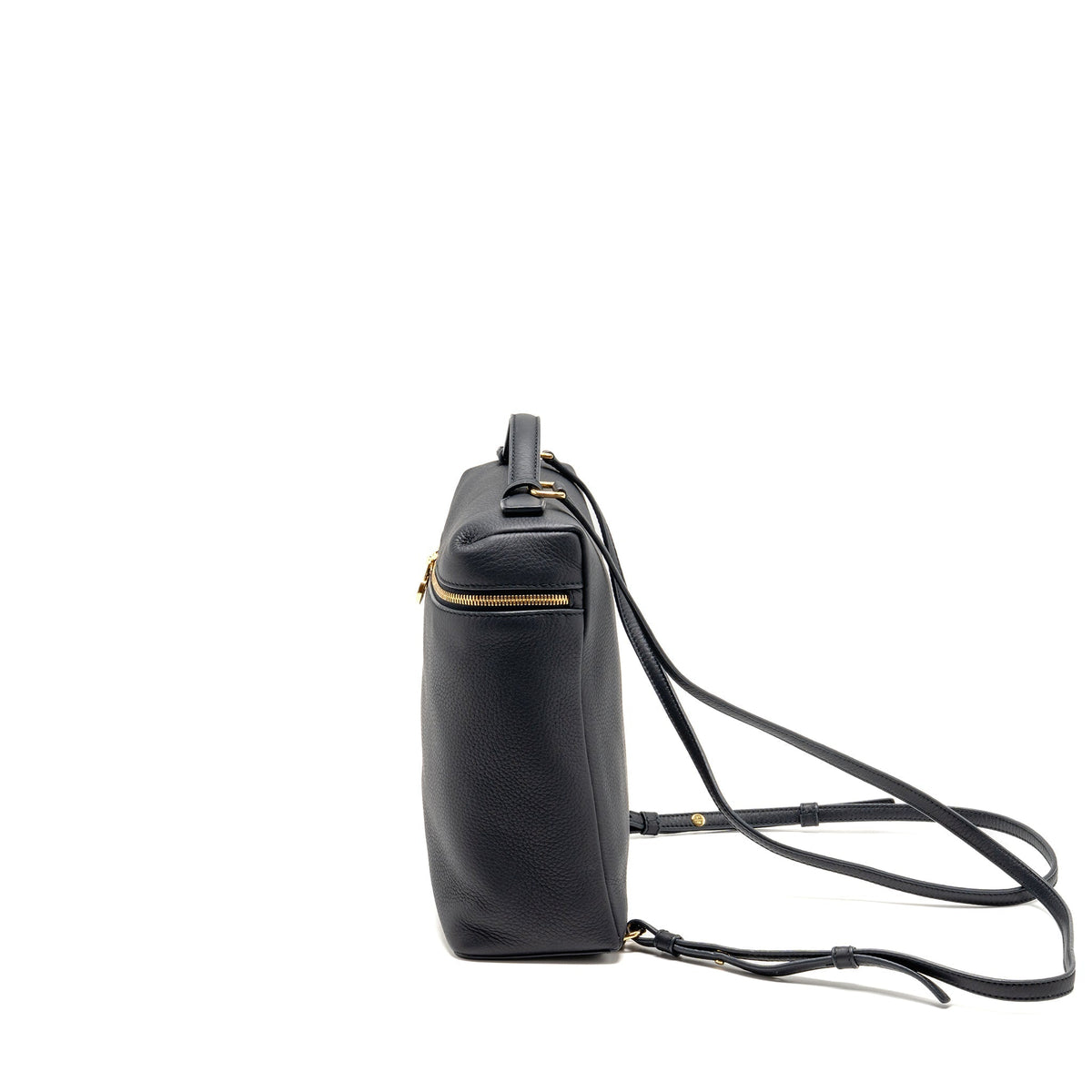 LORO PIANA EXTRA POCKET BACKPACK L23.5 GRAINED CALFSKIN NAVY GHW